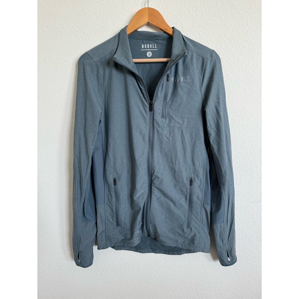 No Bull Thin Running Jacket- Mens size Small Blue Grey